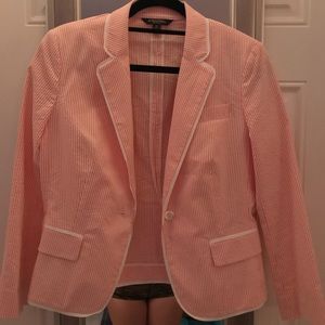BROOKS BROTHER Pinstripe coral and white Blazer